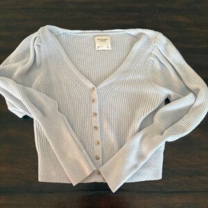 Abercrombie & Fitch Light Blue Button-Up Cardigan